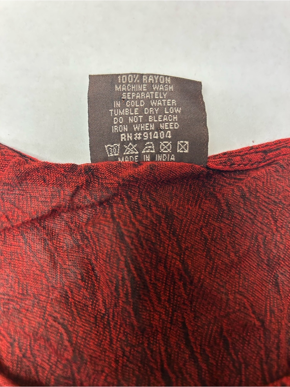 Bohemian Tie-Dye Asymmetrical Midi tank top Dress in Red and Multicolor Free Sz - Picture 7 of 10
